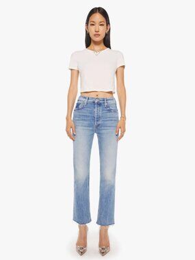 Mother Denim Tripper Flood Fray Jeans In Left in the Dust